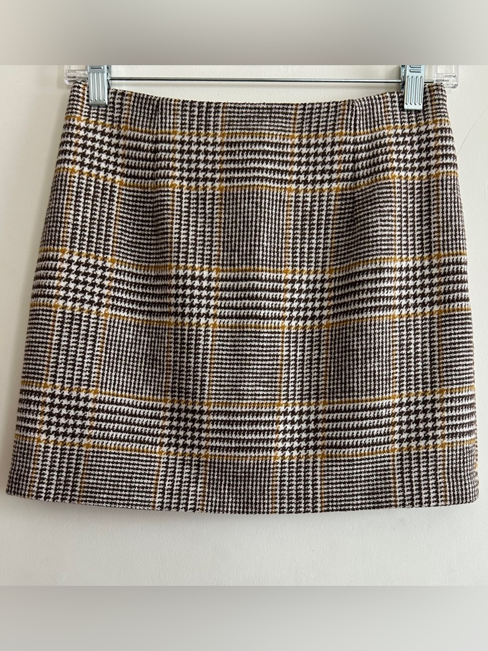 Forever 21 Plaid Mini Skirt in Brown, Cream & Mustard